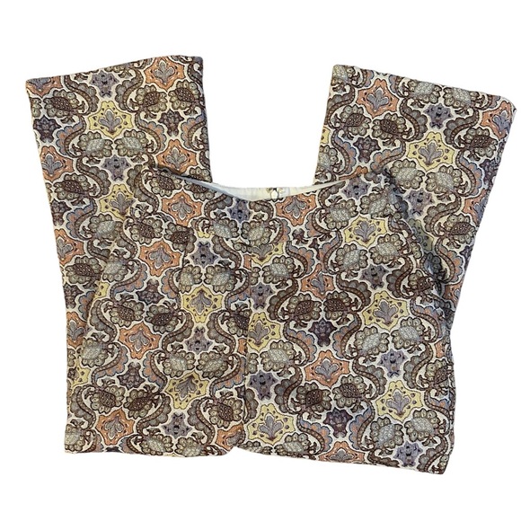 For Love & Lemons Brocade Flared Pant in Ivory Floral Size Medium - Picture 3 of 4
